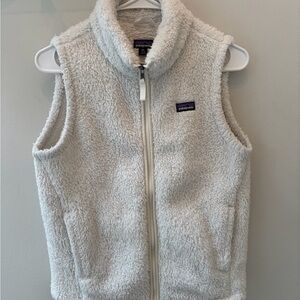 Patagonia Cream white Sherpa Vest girls XXL 16/18 preppy winter